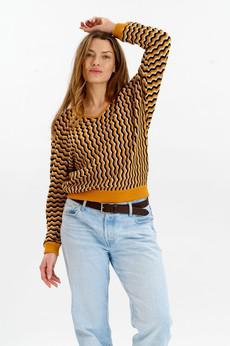CLOVER Organic Cotton Pointelle Jumper - Mustard via KOMODO