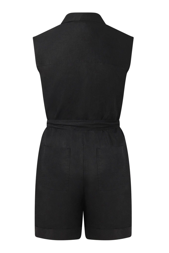 SIENNA - Organic Linen Cotton Playsuit - Black from KOMODO