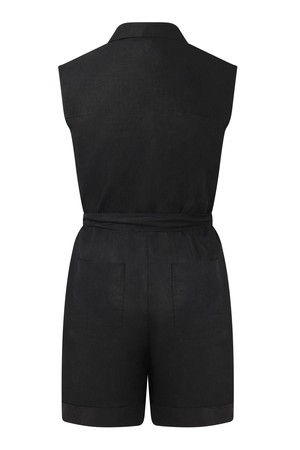 SIENNA - Organic Linen Cotton Playsuit - Black from KOMODO