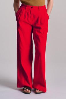 Lion Tencel Linen Trouser - Coral via KOMODO