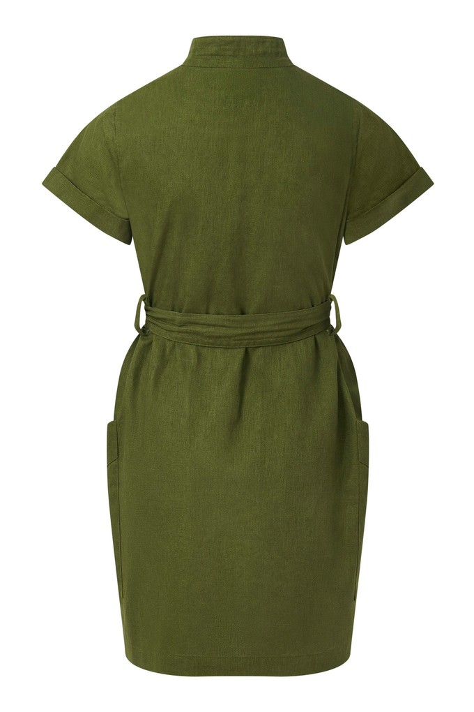 RAFIKI - Organci Linen Cotton Dress - Khaki from KOMODO