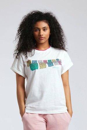 SUNRISE FREE TIBET - GOTS Organic Cotton Tee Off White from KOMODO