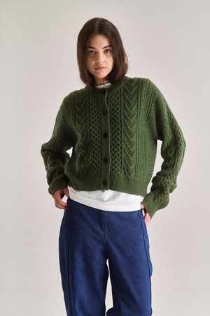 CHARLIE Lambswool Cardigan - Green from KOMODO