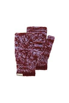 AMY - Fleece Lined Lambswool Mittens Space Red via KOMODO