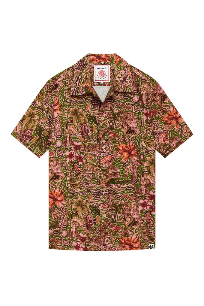 SPINDRIFT - Organic Cotton Shirt Tropical Print Pink from KOMODO