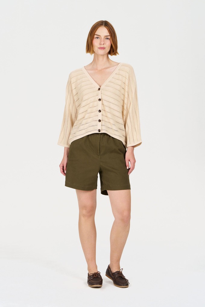 MALI Organic Ramie Cotton Batwing Cardigan - Sand from KOMODO