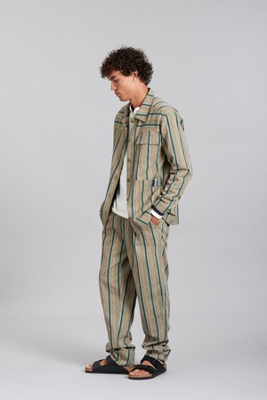 LANDON - Organic Cotton Jacket Green Stripe from KOMODO