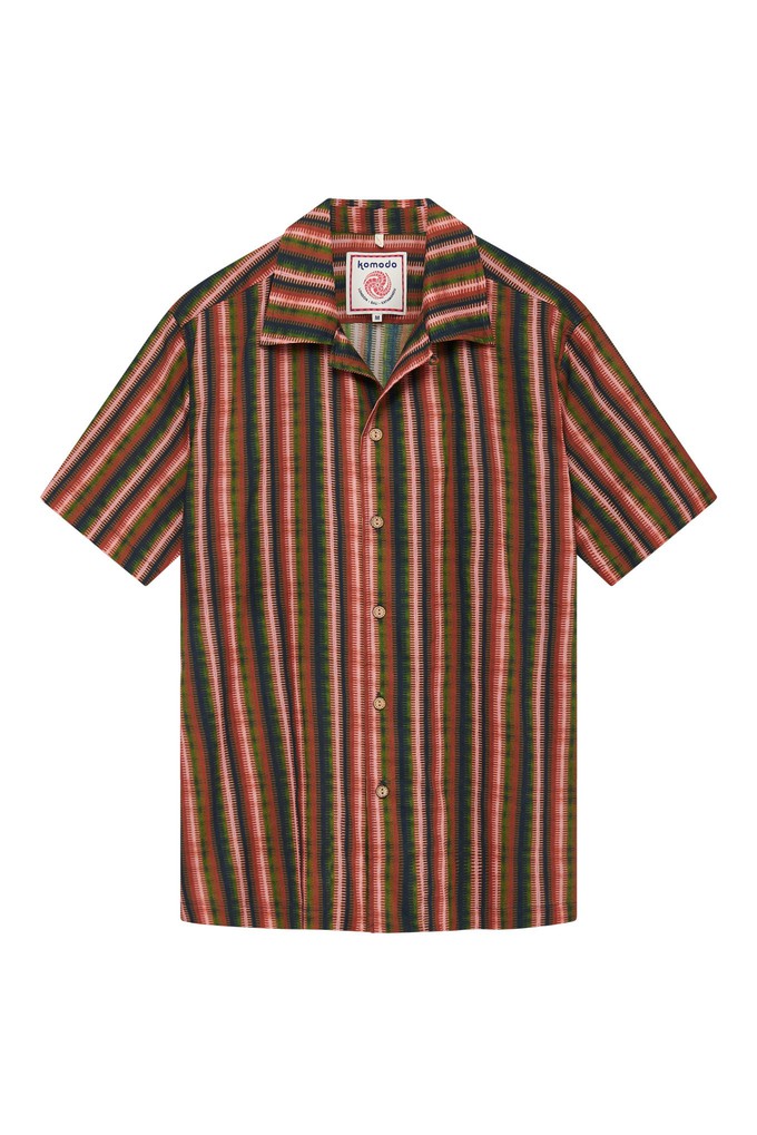 SPINDRIFT - Organic Cotton Shirt Weave Stripe Green from KOMODO