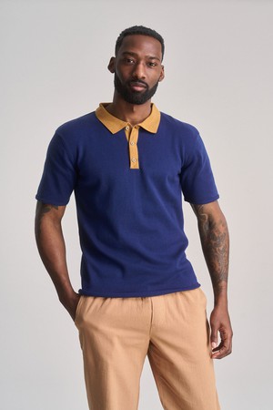 FRANK - Organic Cotton Knit Polo - Navy from KOMODO