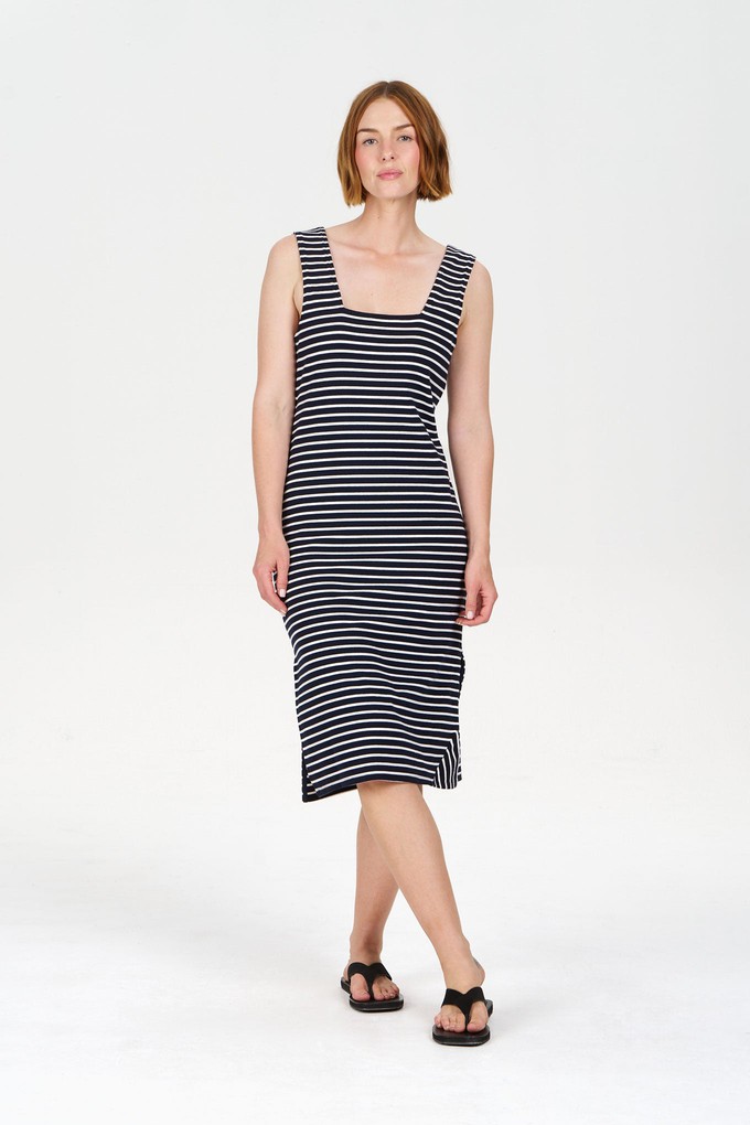 BESSETTE Organic Cotton Dress - Navy Stripe from KOMODO