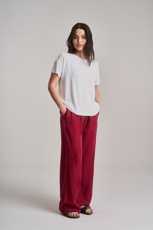 LOLA - Cupro Trousers - Berry from KOMODO