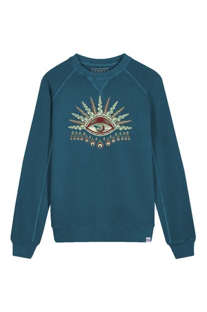 KOMODO'S EYE - GOTS Organic Cotton Crewneck Teal Blue from KOMODO