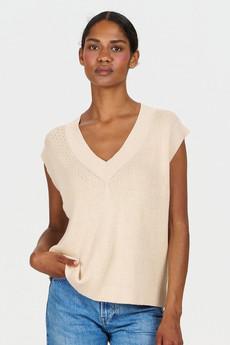 SANDER Organic Ramie Cotton Vest - Sand via KOMODO