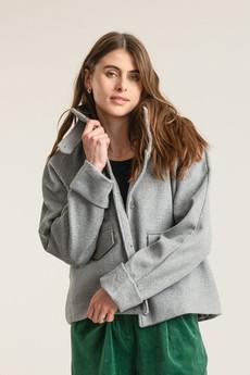 WICKER Recycled Wool Poly Coat - Grey via KOMODO