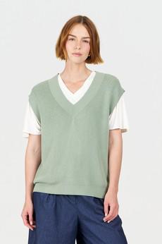 SANDER Organic Ramie Cotton Vest - Sage via KOMODO