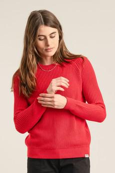 SERGIO - Womens Organic Cotton Jumper Red via KOMODO