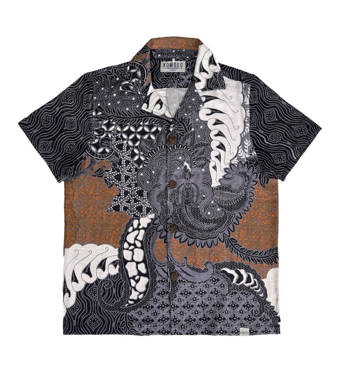 SPINDRIFT - Organic Cotton Shirt Steel Blue Bali Batik from KOMODO