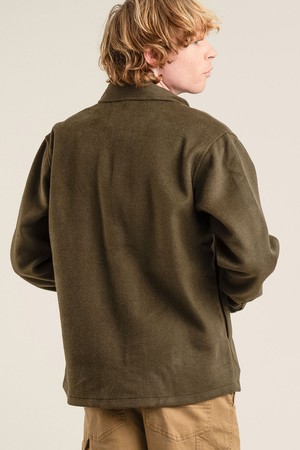 JOHAN Recycled Wool Poly Blend Over Shirt- Olive from KOMODO