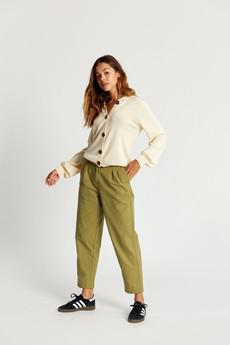 OLIA Organic Cotton Trouser - Khaki Green via KOMODO