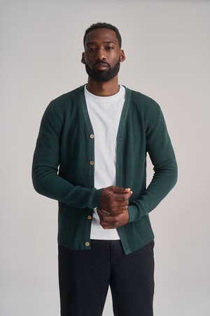 LUCAS - Organic Cotton Cardigan Dark Green from KOMODO