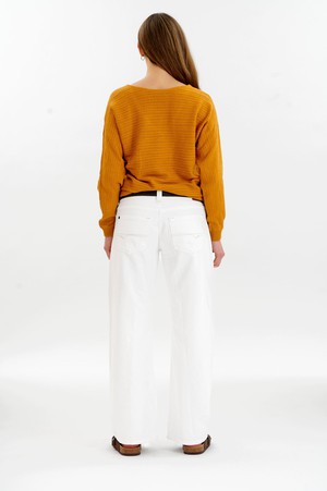 PIA Organic Cotton Pointelle Jumper - Mustard from KOMODO