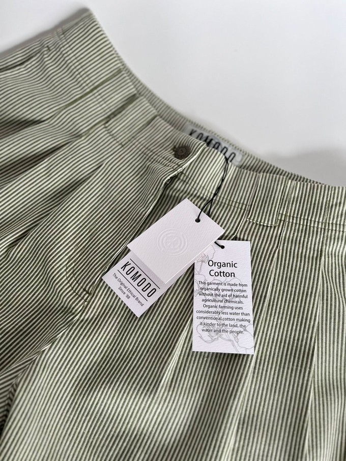 LOLA - Organic Cotton Trousers - Green Stripe from KOMODO