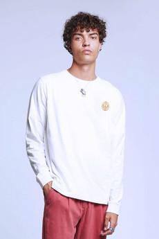 HAKON - Organic Cotton Long Sleeve Tee Off-White & Gold via KOMODO