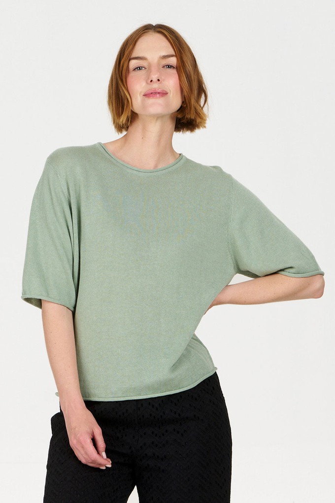 CAMILLE Organic Ramie Cotton Tee - Sage from KOMODO