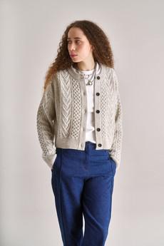 CHARLIE Lambswool Cardigan- Natural via KOMODO