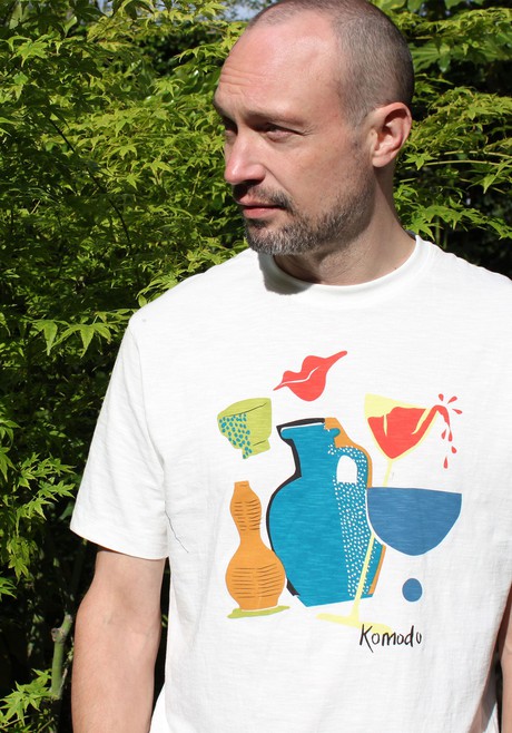 STILL LIFE Mens GOTS Organic Cotton Tee - Off White from KOMODO