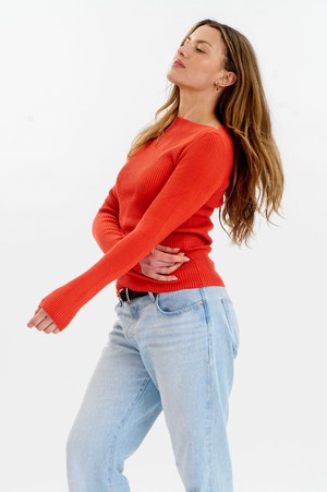 WASABI Organic Cotton Rib Knit Top - Red from KOMODO