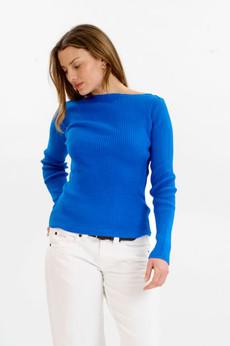 WASABI Organic Cotton Rib Knit Top - Blue via KOMODO
