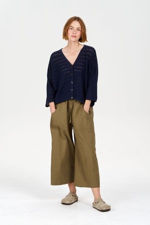MALI Organic Ramie Cotton Batwing Jumper - Navy from KOMODO