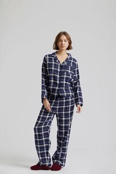 JIM JAM - Womens Organic Cotton Pyjama Set Dark Navy via KOMODO