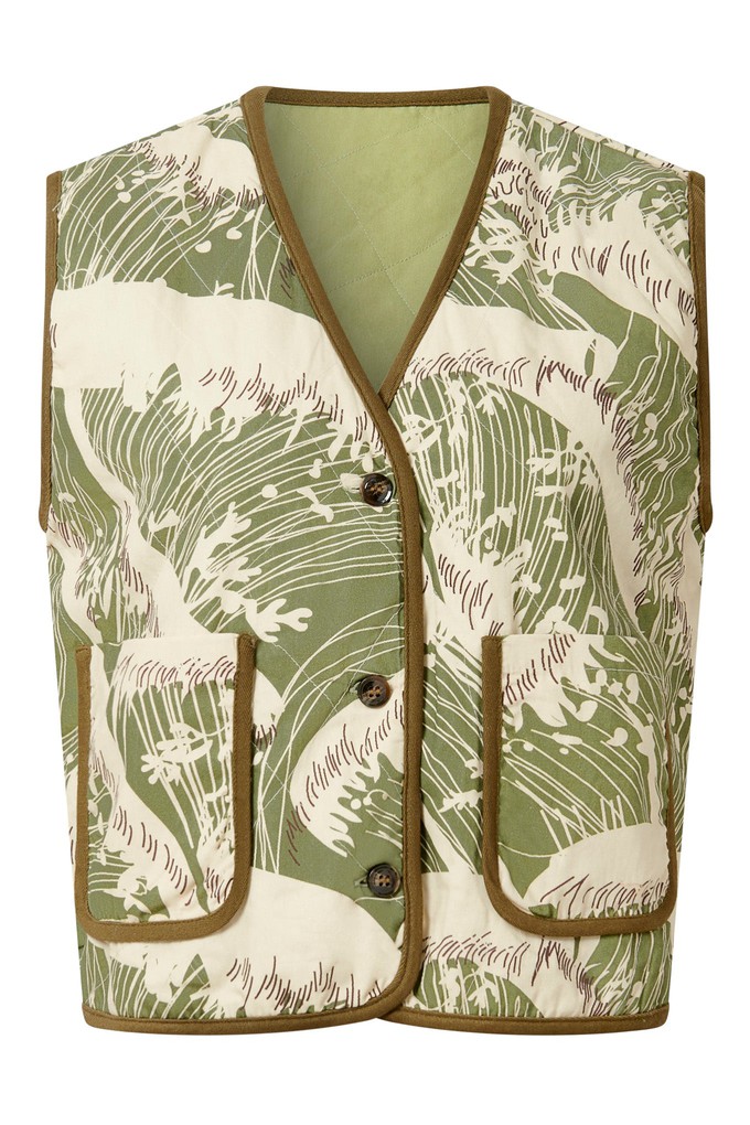 WAVE - Organic Cotton Reversible Gilet - Sage / Green from KOMODO