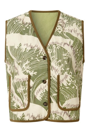 WAVE - Organic Cotton Reversible Gilet - Sage / Green from KOMODO