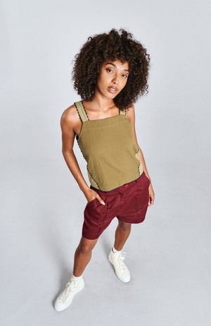 IRIS - Organic Cotton Patchwork Green Top from KOMODO