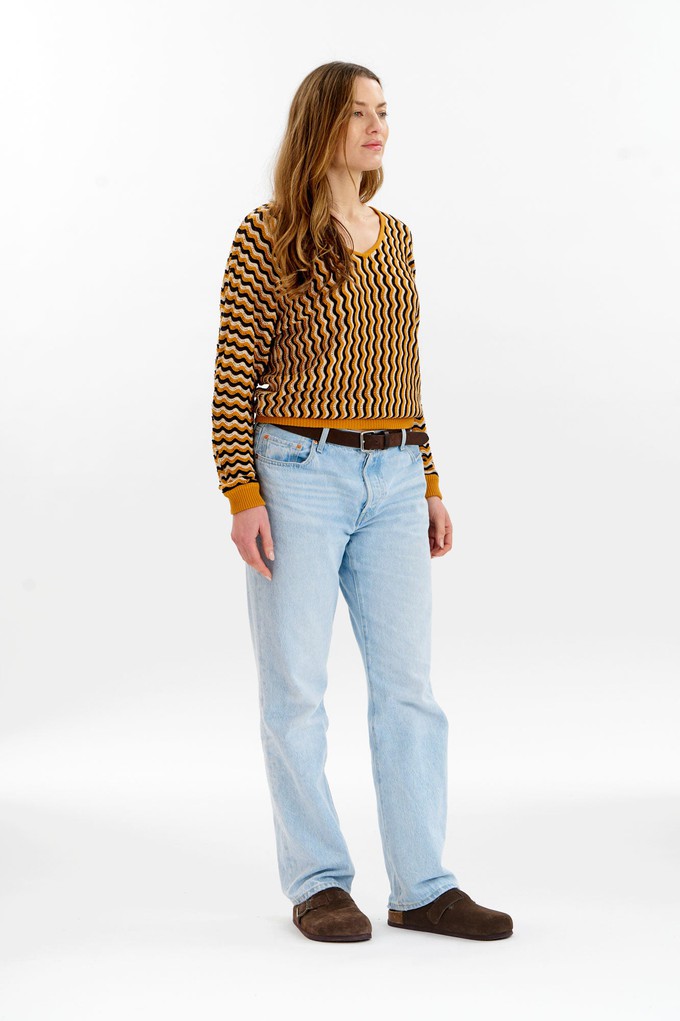 CLOVER Organic Cotton Pointelle Jumper - Mustard from KOMODO