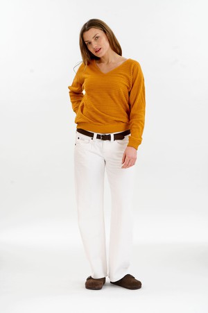 PIA Organic Cotton Pointelle Jumper - Mustard from KOMODO