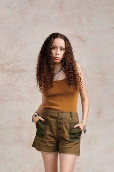 YANA - Organic Cotton Vest - Camel via KOMODO