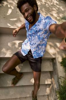 SPINDRIFT Printed Tencel Shirt - Acid Blue via KOMODO