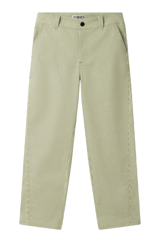 MAKULU - Organic cotton trouser - Green ticking stripe from KOMODO