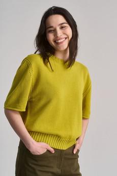 STEVIE Organic Linen Blend Tee - Sap Green via KOMODO