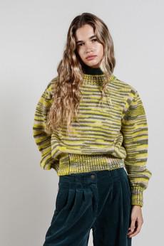 SANG Handknit Wool Jumper - Green via KOMODO
