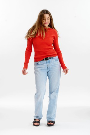 WASABI Organic Cotton Rib Knit Top - Red from KOMODO