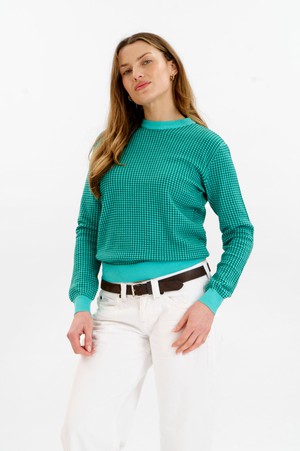 HANA Organic Cotton Jumper - Green & Cyan from KOMODO