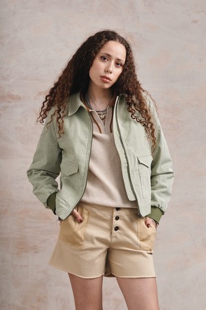 VIV - Organic Cotton Bomber - Green Stripe from KOMODO
