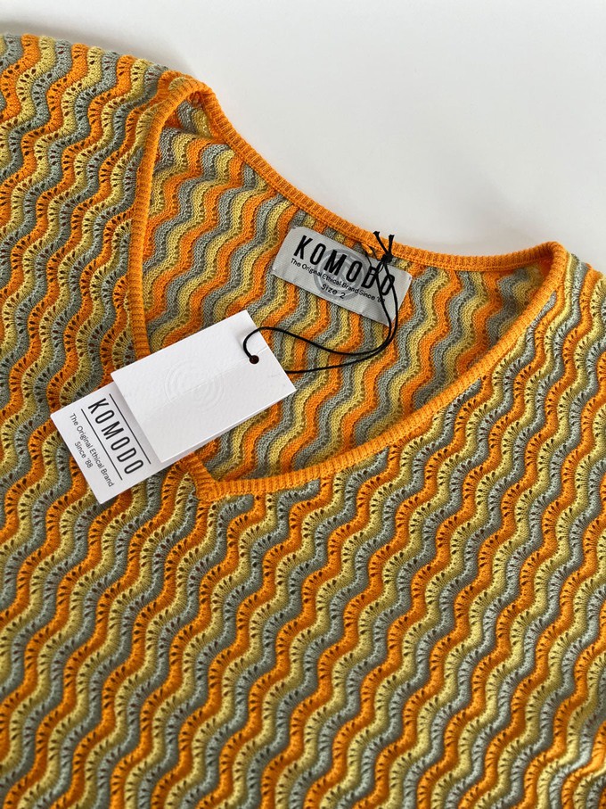 CLOVER - Pointelle Knit Organic Linen Jumper - Sunshine Wave from KOMODO