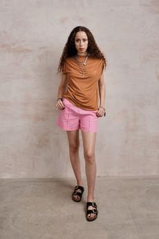 EMMIE - Organic Linen Cotton Shorts - Pink via KOMODO