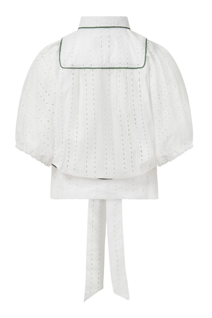MAGIC - Organic Cotton Broderie Anglaise Blouse - White from KOMODO